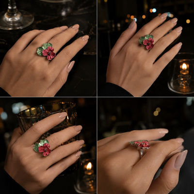 Lustrous Rose Vine Ring